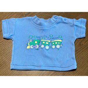 Vtg Little Miracles 3/6 Months My Little Engine Train Long Sleeve Shirt Top Baby